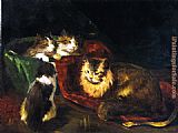 Joseph Kleitsch The Angora Cats painting